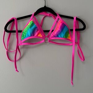 Rolita Rave Couture 3 Piece Rave Set in Pink/Rainbow